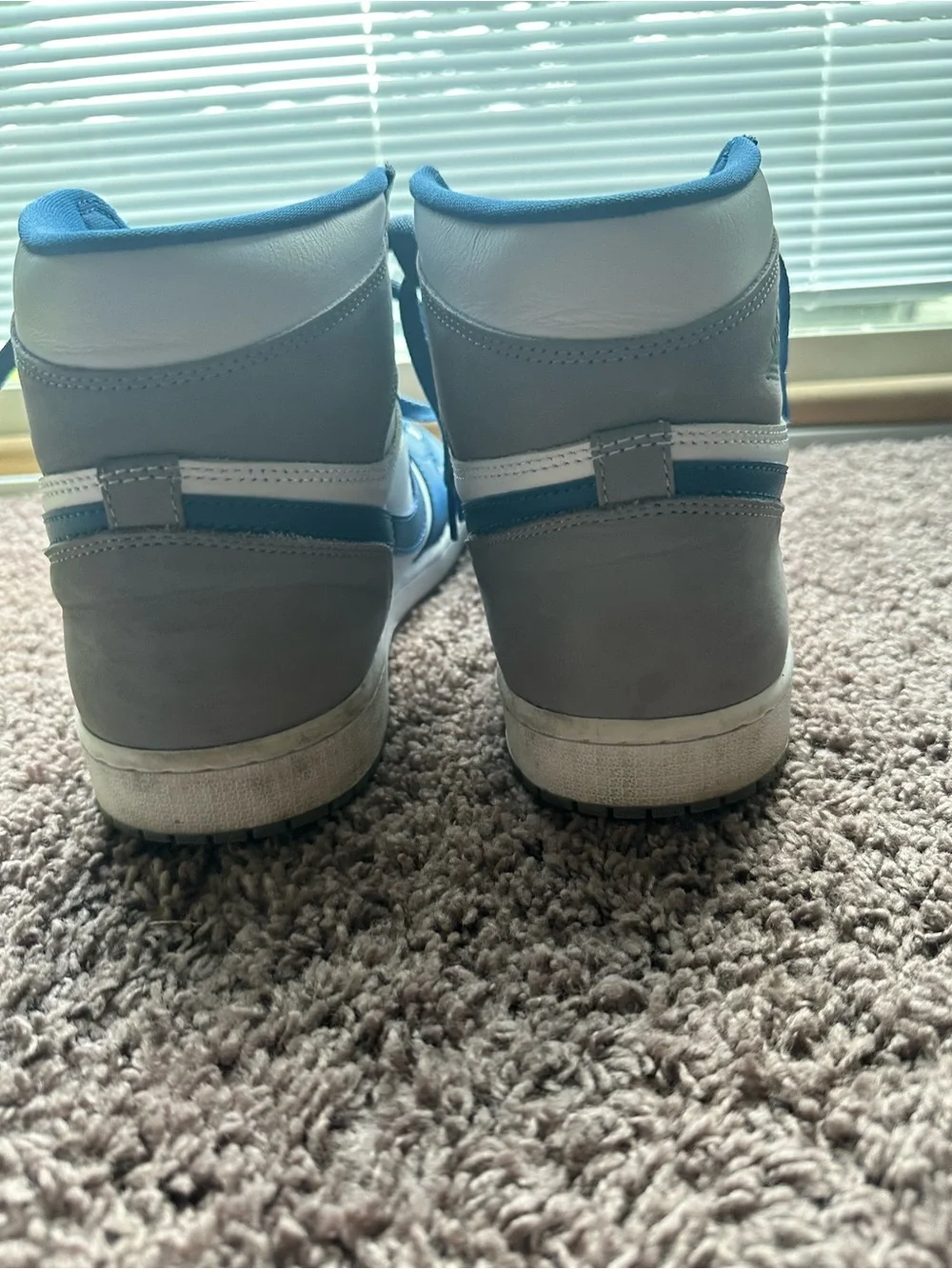 Jordan Men's Blue White High-Top Sneakers
